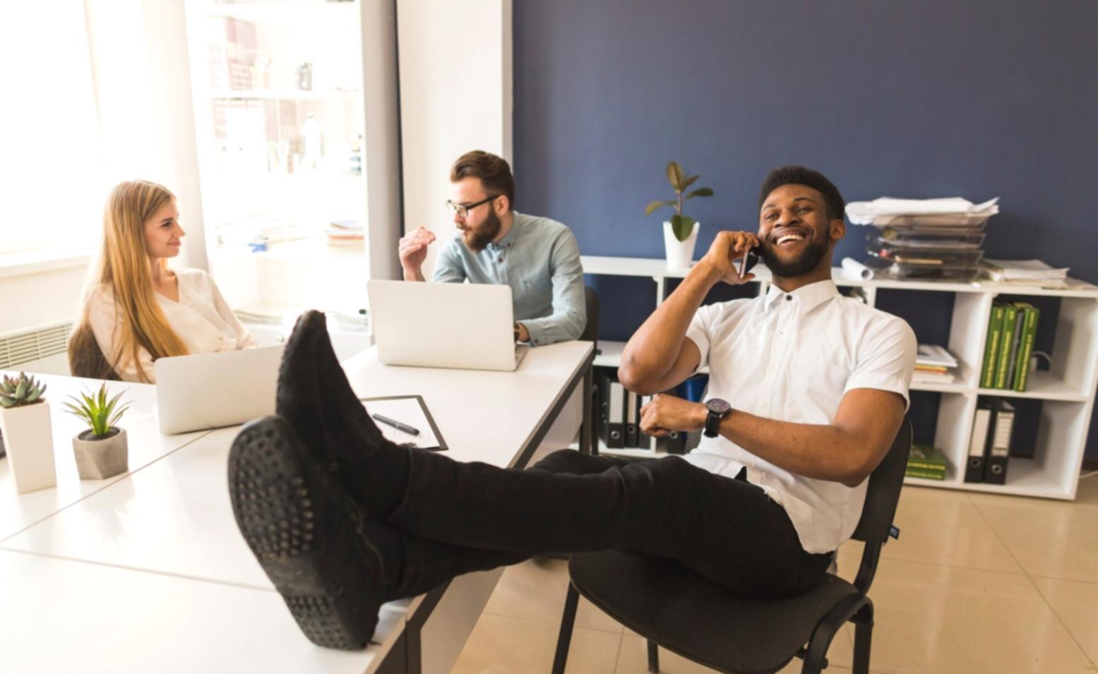 Financial planning workspace with documents and calculator